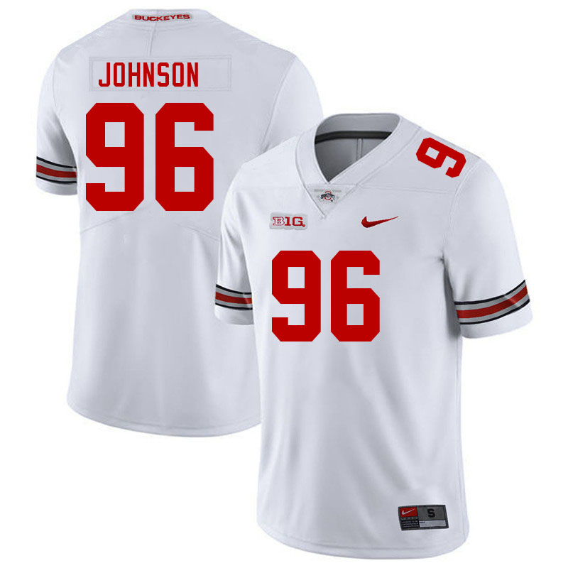 Men's Ohio State Buckeyes #96 Collin Johnson White Authentic College Stitched Football Jersey 23NE046RV